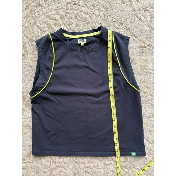 PQL Club Women's Shirt Number Five Tank Navy with Neon Trim Size Large - Picture 8 of 9